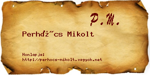 Perhócs Mikolt névjegykártya